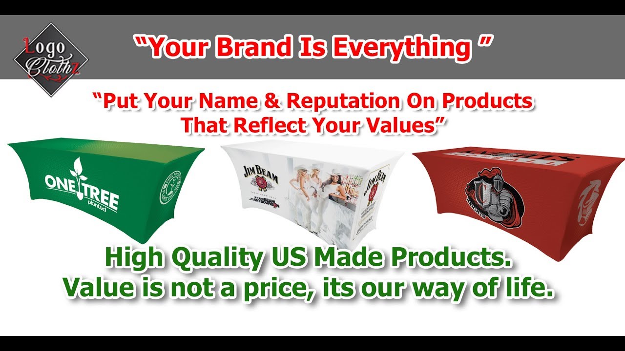 Stretch Table Covers With Logo | Product Comparison Import VS USA Made | Logoclothz 2024
