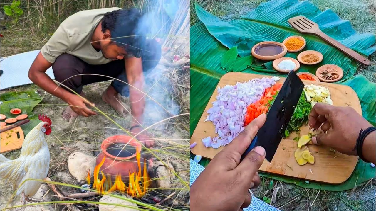 Testy Clay Pot Chicken Cooked in the Wild 🍗🔥 | No Talking Camp and Cook 