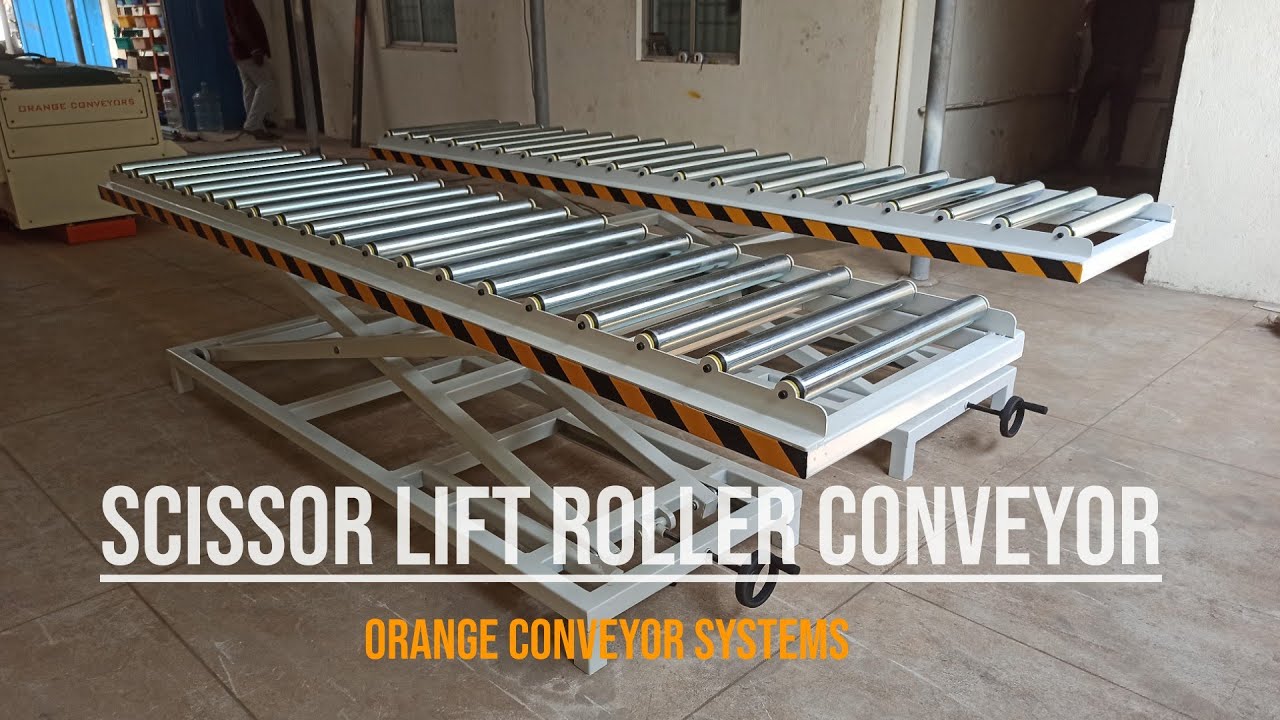Height Adjustable Roller Conveyor  #scissorlift #rollerconveyor