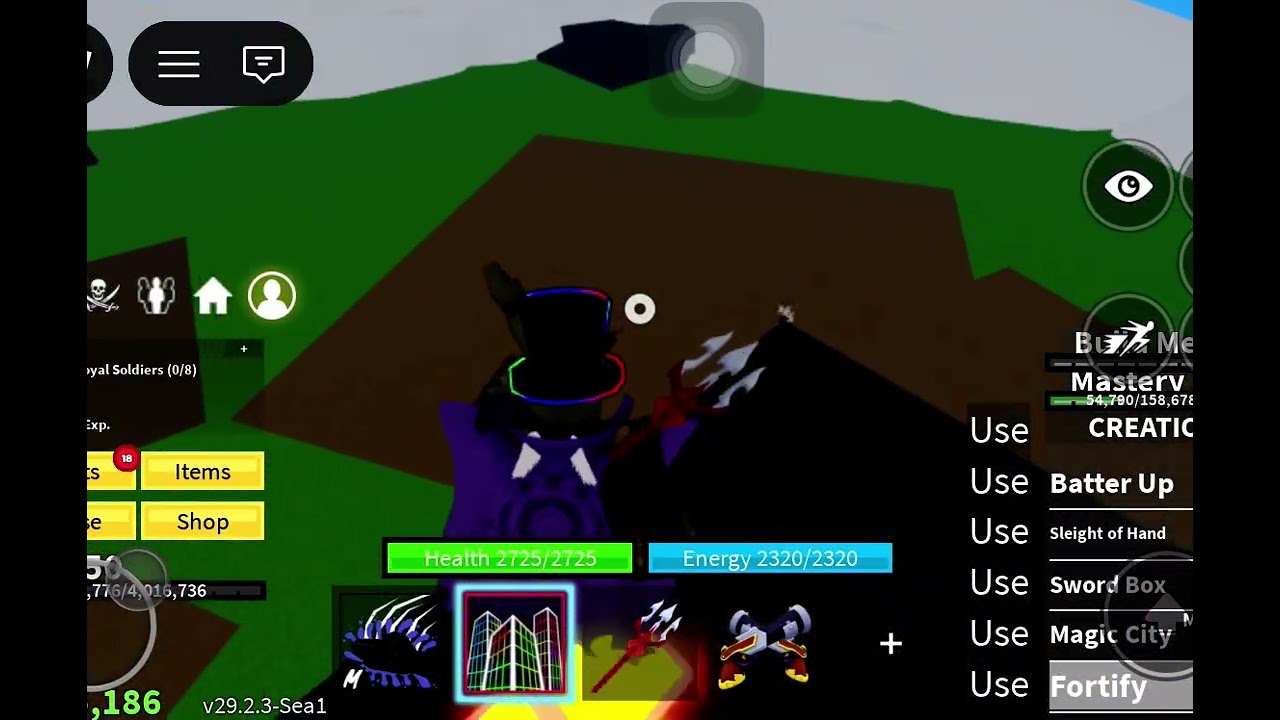 Playing blox fruits