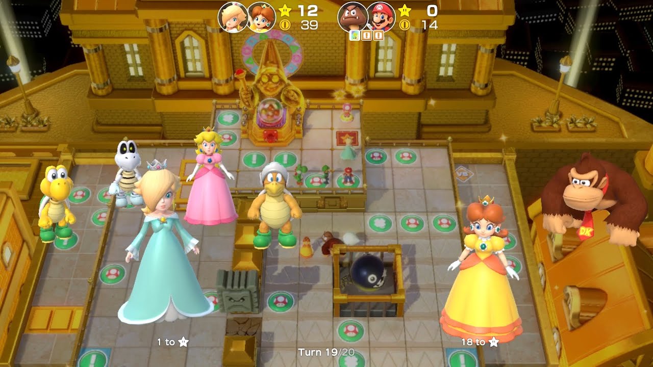Super Mario Party Partner Party #2260 Tantalizing Tower Toys Rosalina & Daisy vs Goomba & Mario