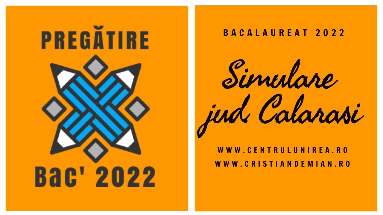 🔥𝗕𝗮𝗰𝗮𝗹𝗮𝘂𝗿𝗲𝗮𝘁 𝟮𝟬𝟮𝟮 🔥 - Simulare Jud. Calarasi - profesor 𝘾𝙧𝙞𝙨𝙩𝙞𝙖𝙣 𝘿𝙀𝙈𝙄𝘼𝙉