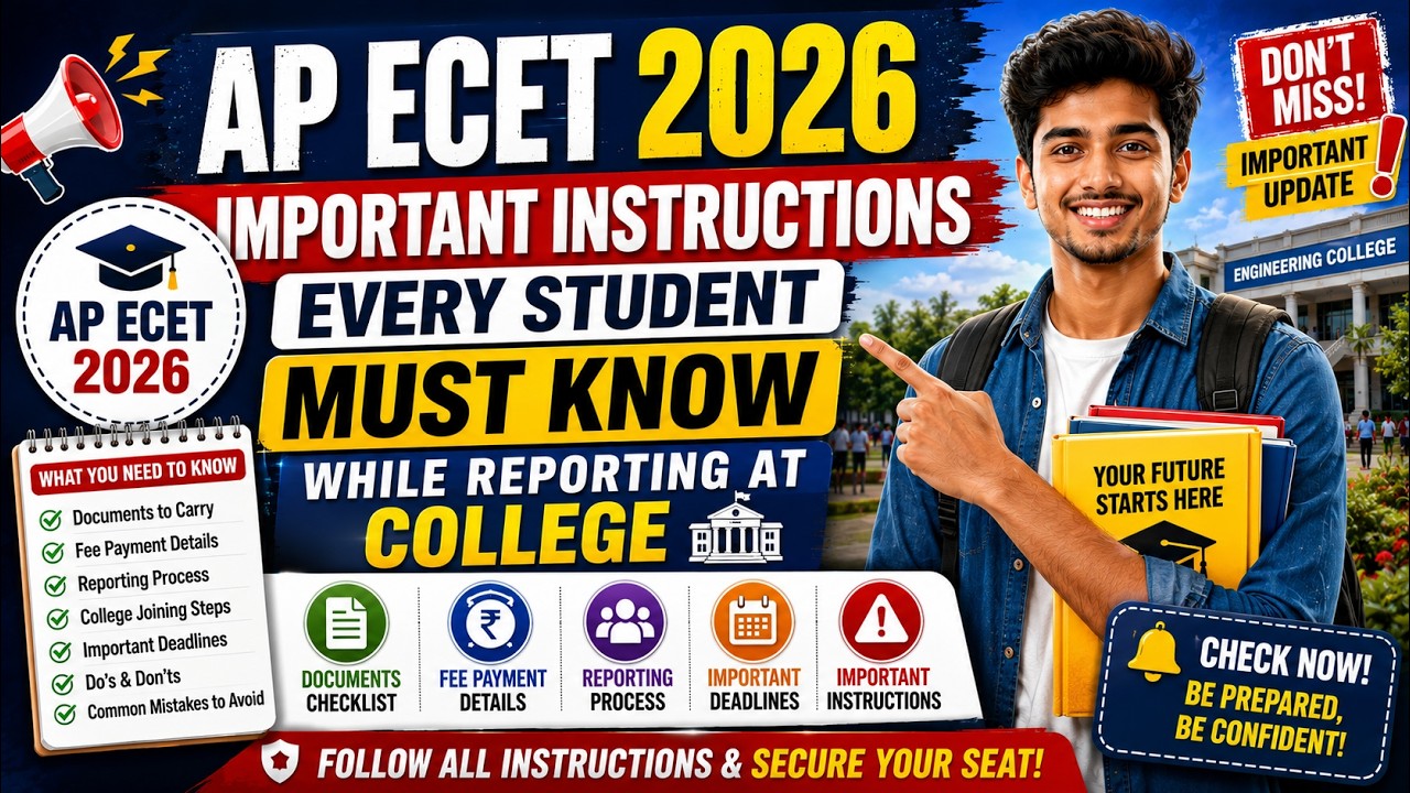 AP ECET 2026 Counselling🔥| Important Doubts Answered | Self Reporting & College Reporting Guide