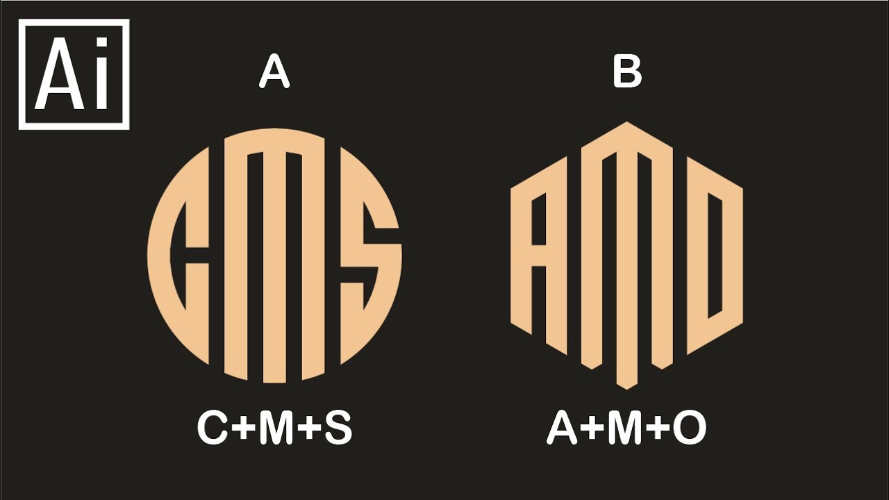 How To Draw Any Letters Logo In Polygon & Circle | Adobe Illustrator | Golden Ratio | logo | part 2