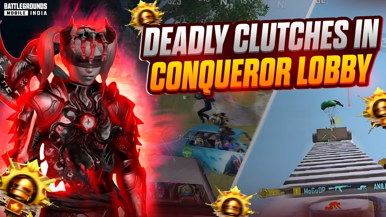 Deadly clutches in Conqueror Lobby by MoGuOP 🔥- Fastest 4 finger player | BGMI