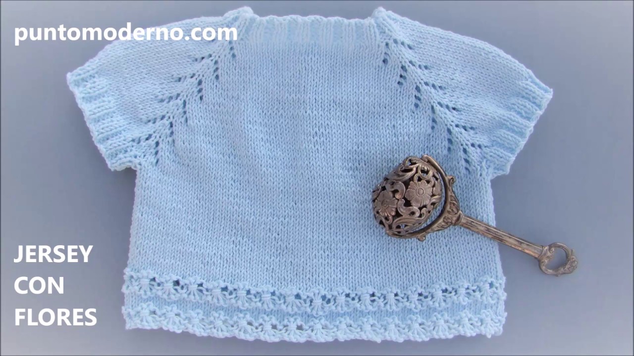 JERSEY DE BEBÉ  TEJIDO CON FLORES
