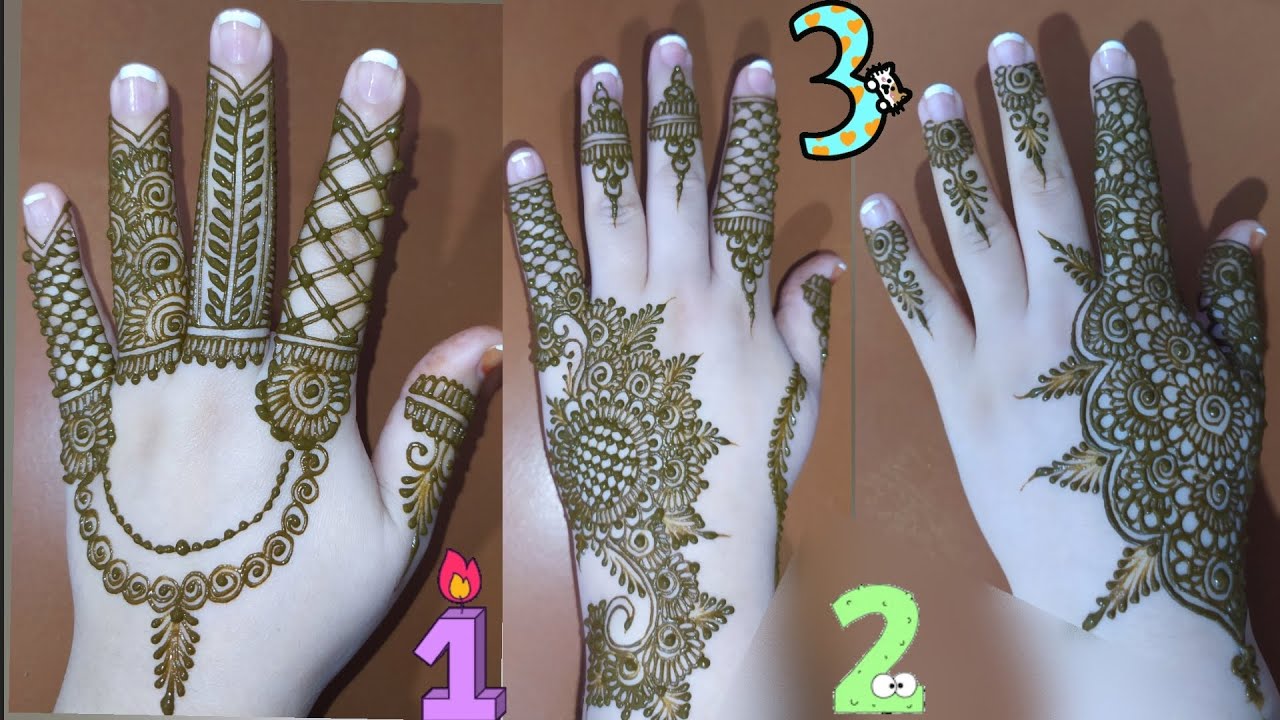 3أشكال من نقش الحناء  ❤️ unique and very beautiful Moroccan henna