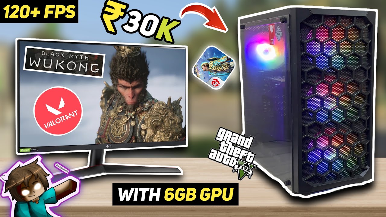 30,000-/RS BEST PC Build ⚡ With 6GB Graphic Card!🤯 Best For Gaming🤩2025