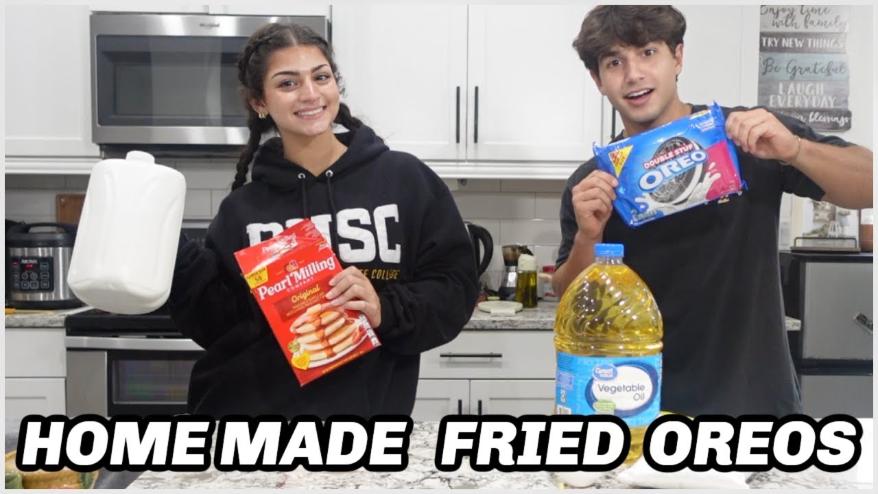 Teaching my brother How to Make Deep Fried Oreos || KEILLY & KENDRY
