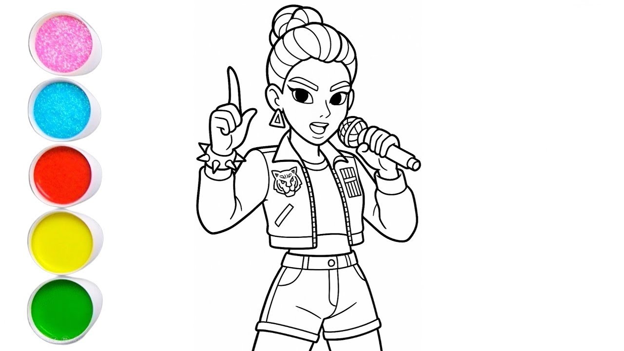 Cute K pop Rumi Drawing for kids, Painting & Coloring for kids, Toddlers | Let's Draw Togethers