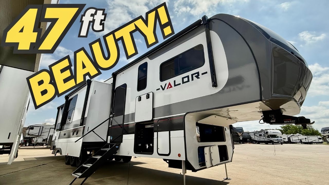 This BEAUTY is a 47ft BEAST! 2025 Alliance Valor 44v14 fifth wheel toy hauler