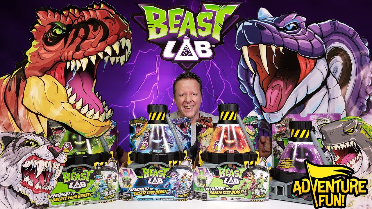 4 Beast Lab Beast Creators: Dinos, Sharks, Reptiles and Cats! All 8 Beasts Adventure Fun Toy review!