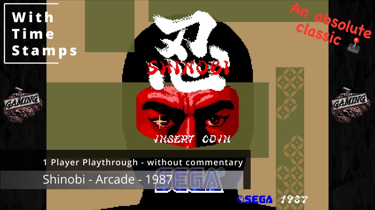 Shinobi 忍者 - Arcade (no commentary)  Full Game Playthrough #retrogaming #sega #arcadegame 