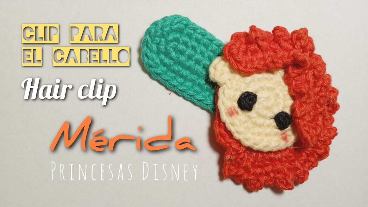 Pasador para el cabello de Mérida a crochet | Crochet Merida Disney princesshair clip