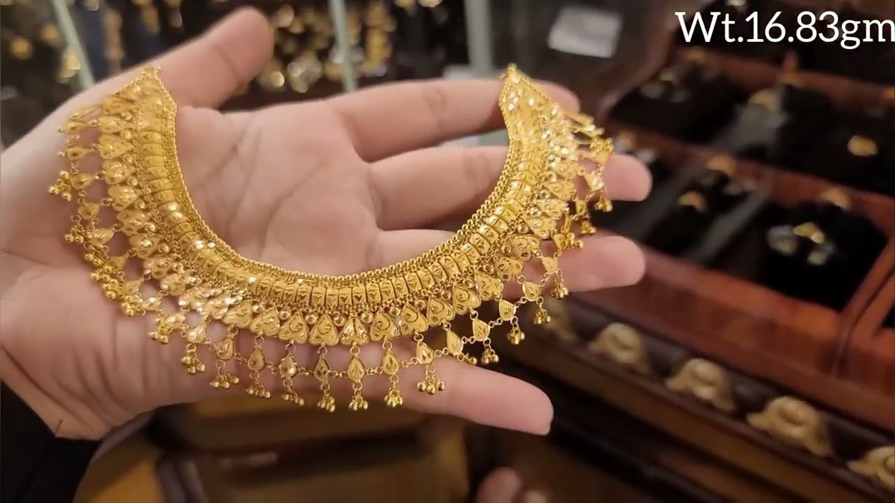 Latest Trending 22ct Gold Necklace lightweight jewelry New Designs #youtube #viral #skdesigned