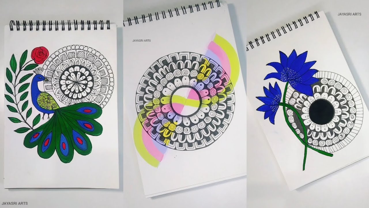 5 Art Ideas For Beginners #shorts #artwork #mandalaart #mandaladrawing #mandaladesign #artist 