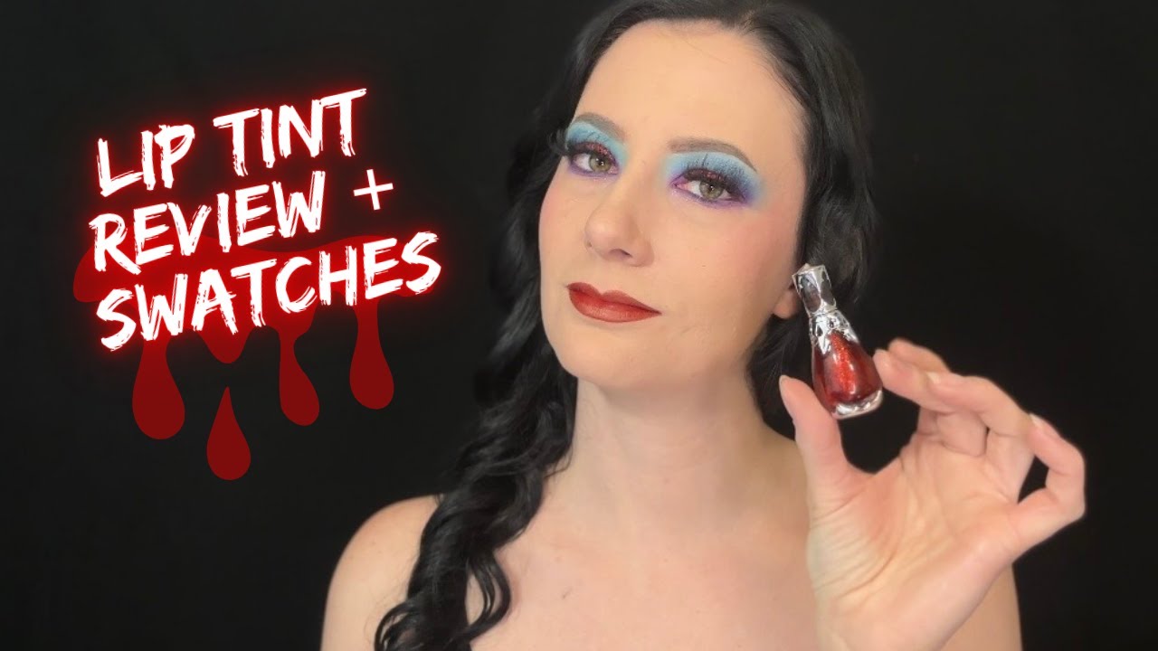 Sushy Glow Cosmetics Bloody Lip Tint Review + Swatches | Gothic Colorful Lip Tints