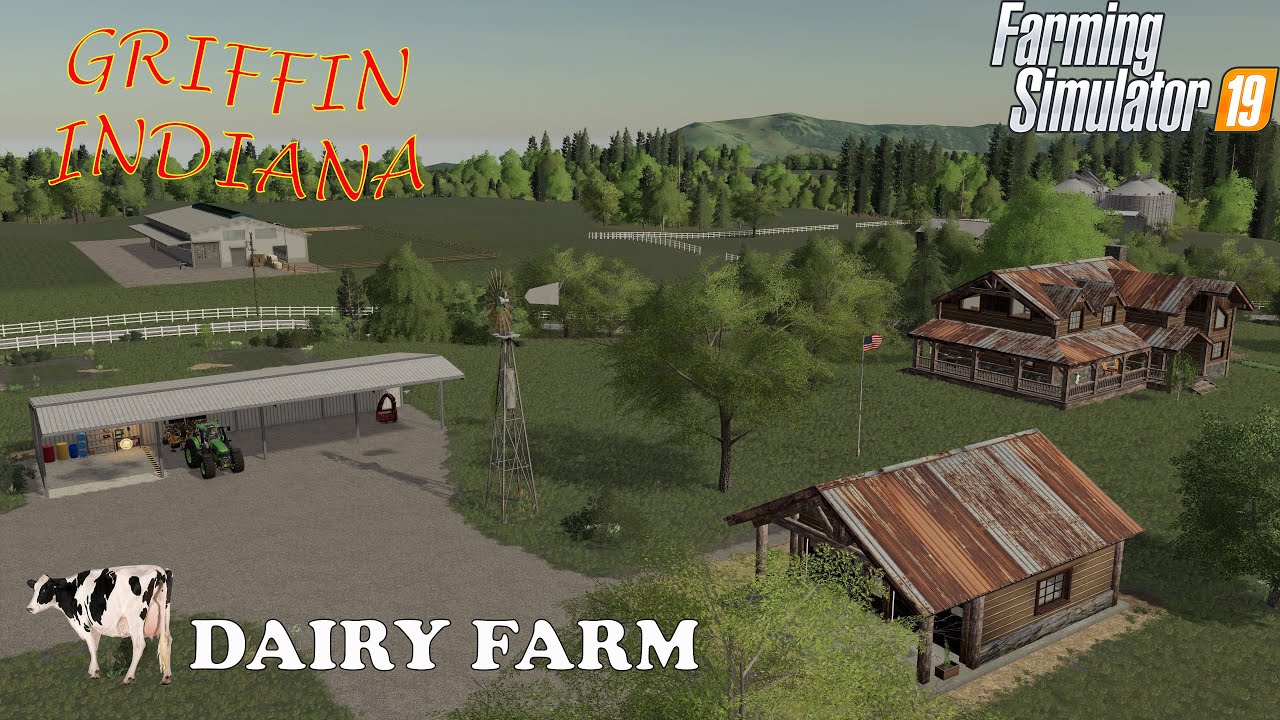 Griffin Indiana Ep 1     Running a dairy farm with seasons, the start     Farm Sim 19
