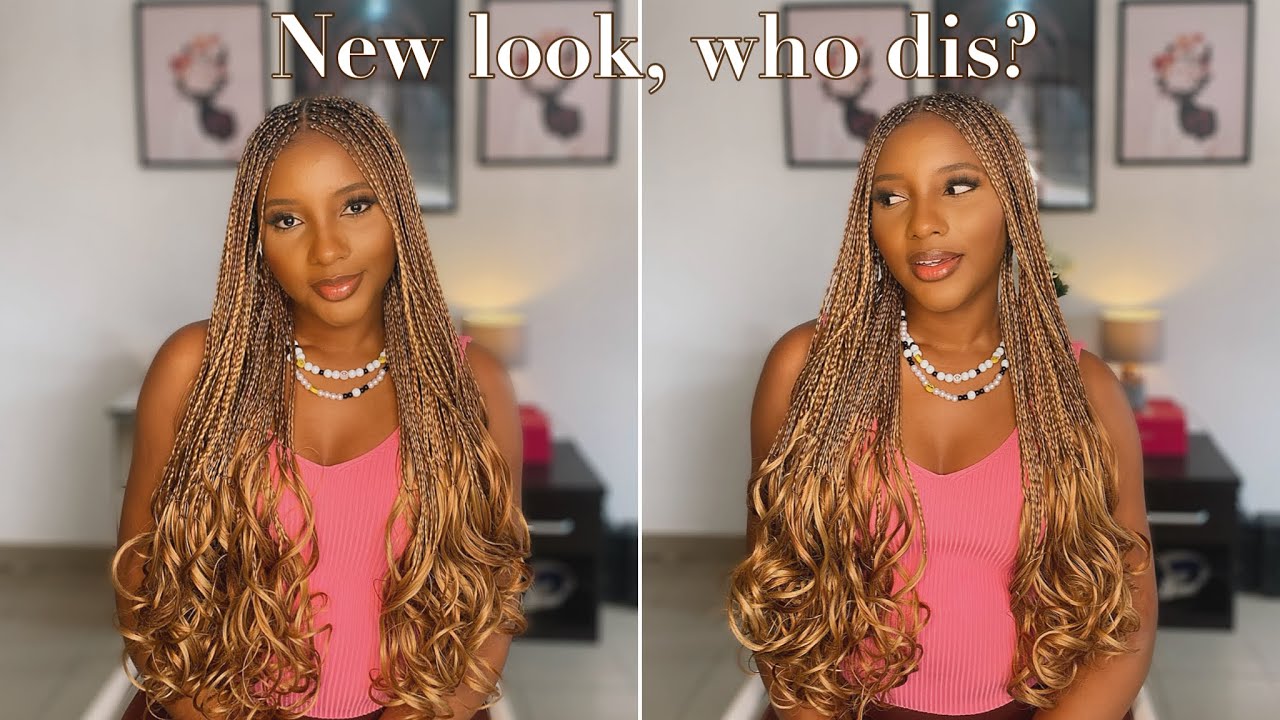 NEW LOOK! Blonde French curl Braids on my short 4c hair | How to/Maintenance. #braidson4chair