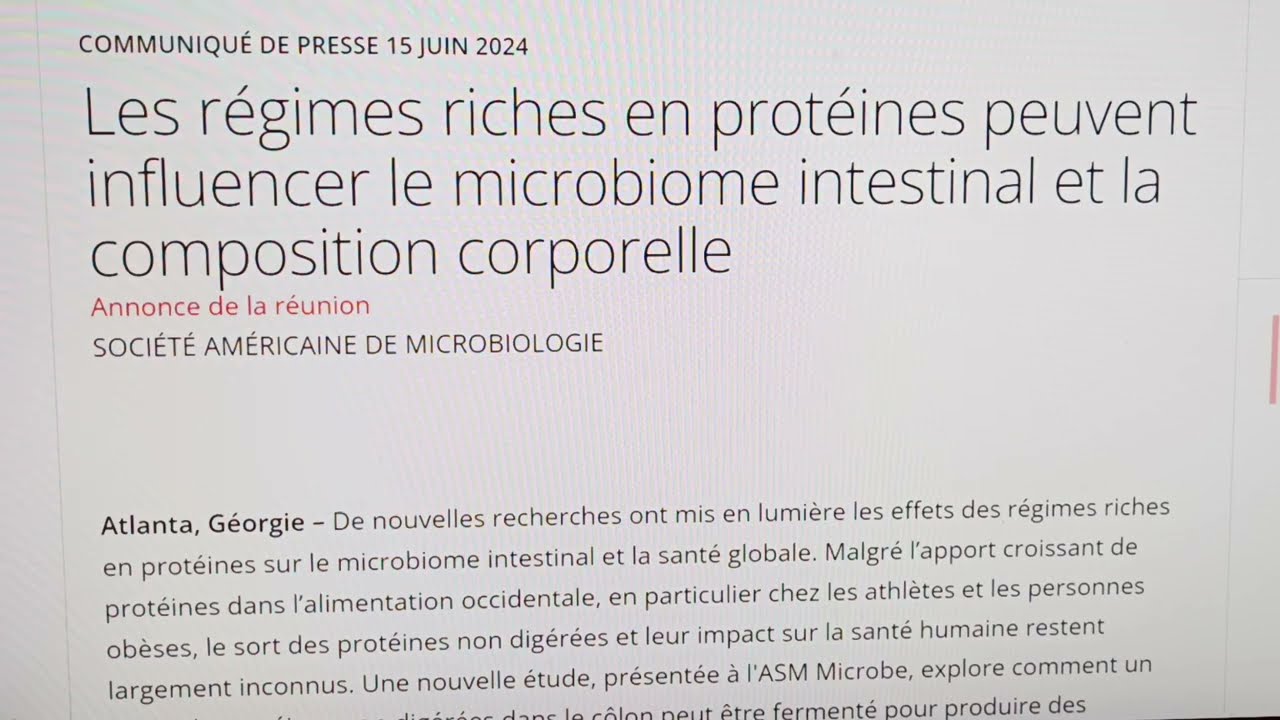 Impact de l'excès de protéines non digérées sur le microbiome intestinal?