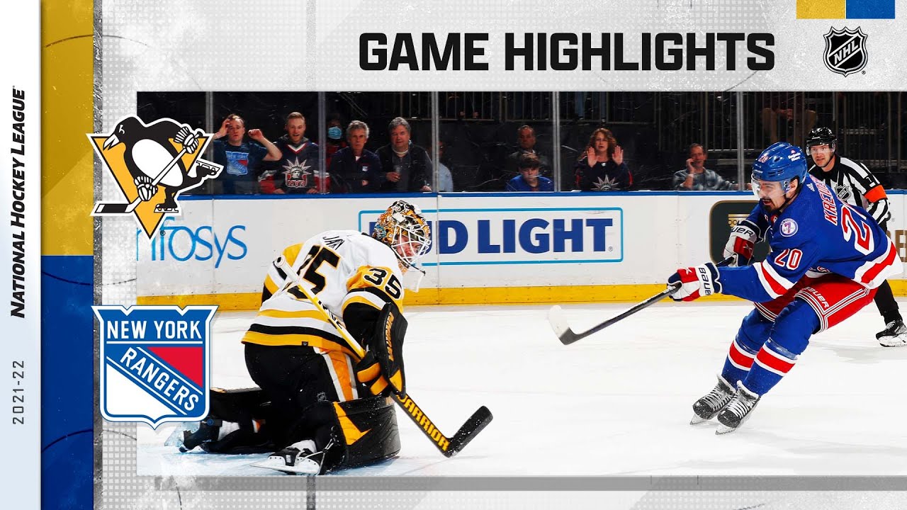 Penguins @ Rangers 3/25 | NHL Highlights 2022