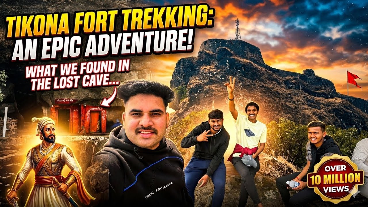 Yeh CAVE Kaise Mili? 😱 TIKONA FORT Trek | Chhatrapati Shivaji Maharaj History 🚩