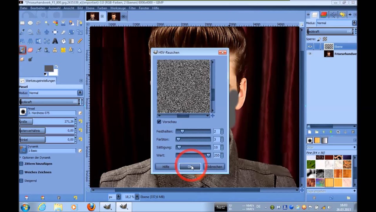 Gimp 2.8 Tutorial Deutsch Dreitagebart, 3 Tage Bart, Bart
