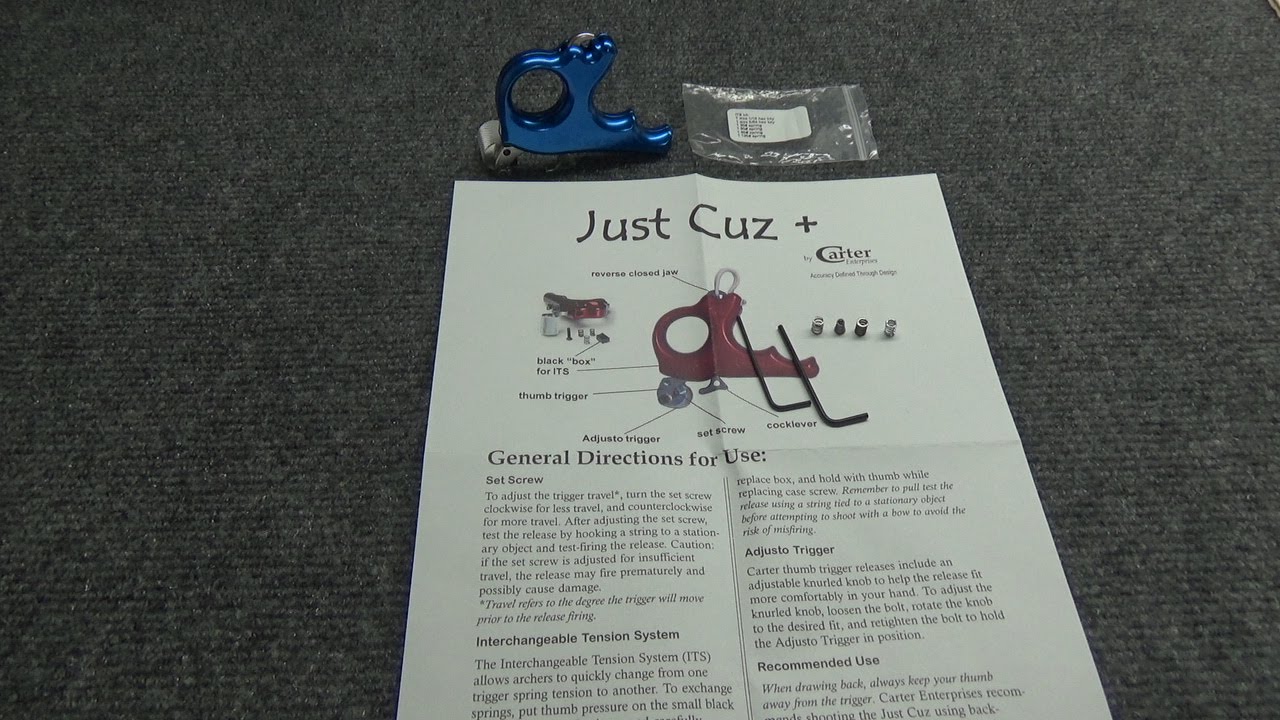 Carter Thumb Release Triggers & Adjustment