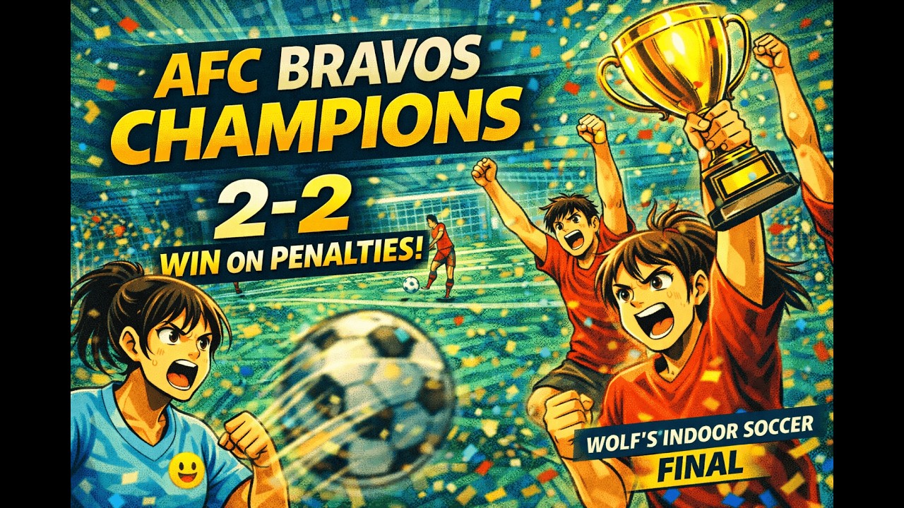 AFC BRAVOS WIN THE FINAL ON PENALTIES! | 2–2 vs Emojis | Co-Ed Championship at Wolf’s Indoor Soccer