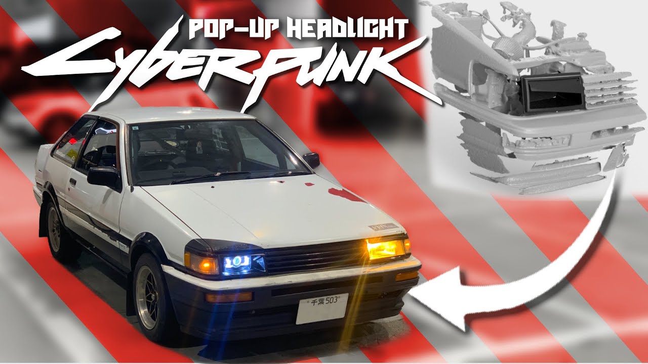 DIY Cyberpunk Inspired Pop-Up Headlight for my AE86 Corolla Levin GT