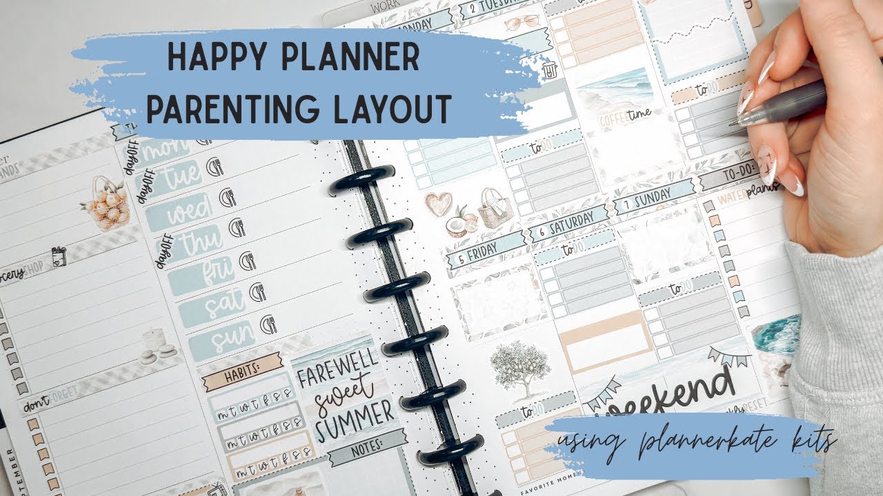 Classic Happy Planner | Parenting Layout Using PLANNERKATE KITS PWM | September Week 1