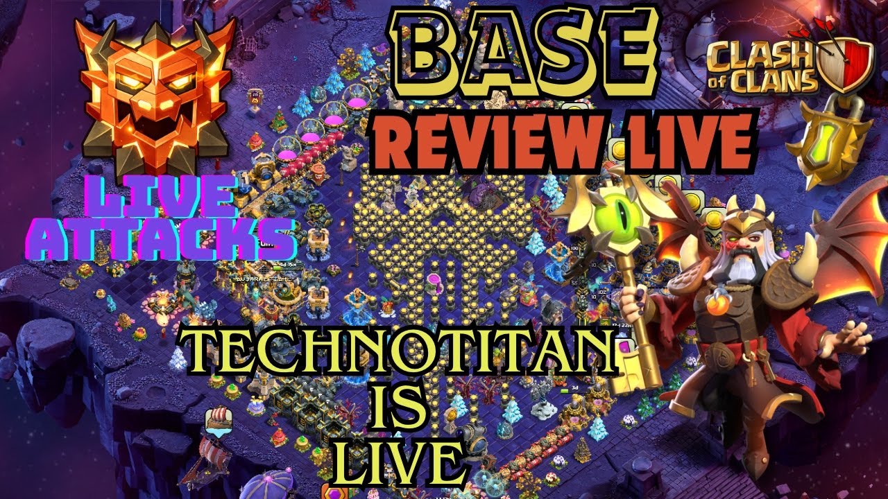 TechnoTitan is Live | Live Base Visiting and Legend League Attacks | #coclive