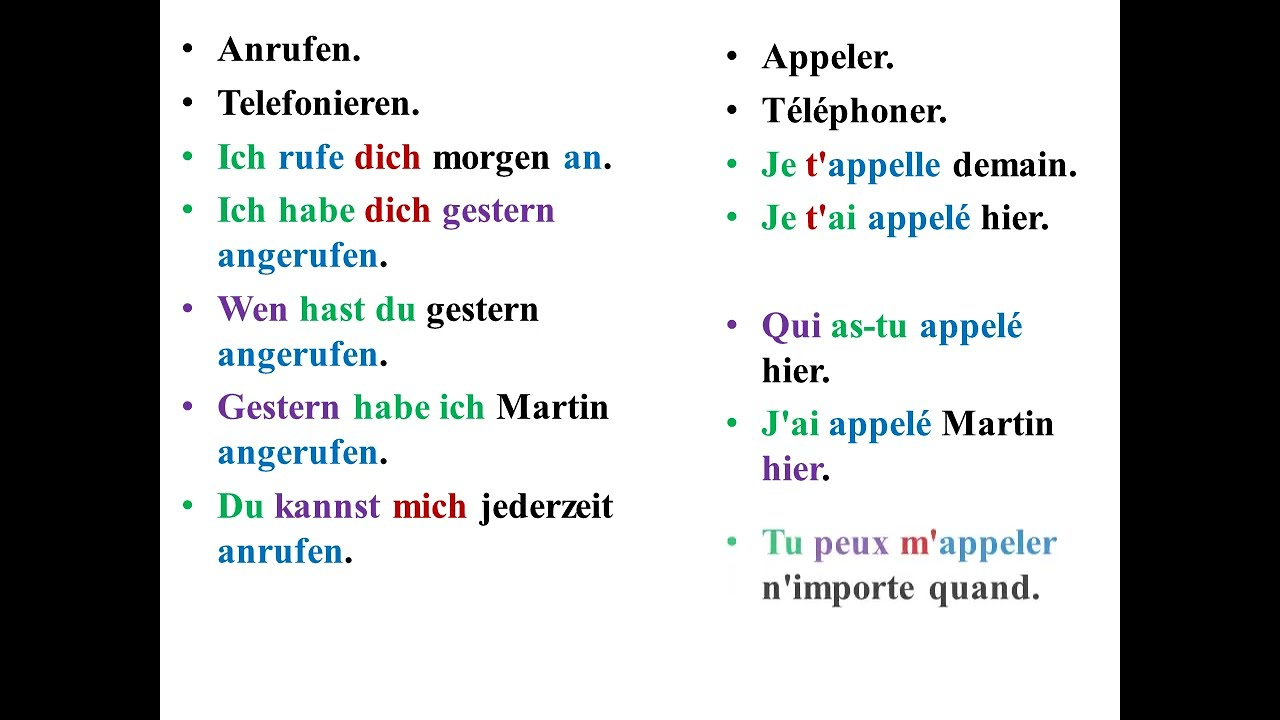 Cours 25 de conversation en allemand pour les débutants:différence entre 