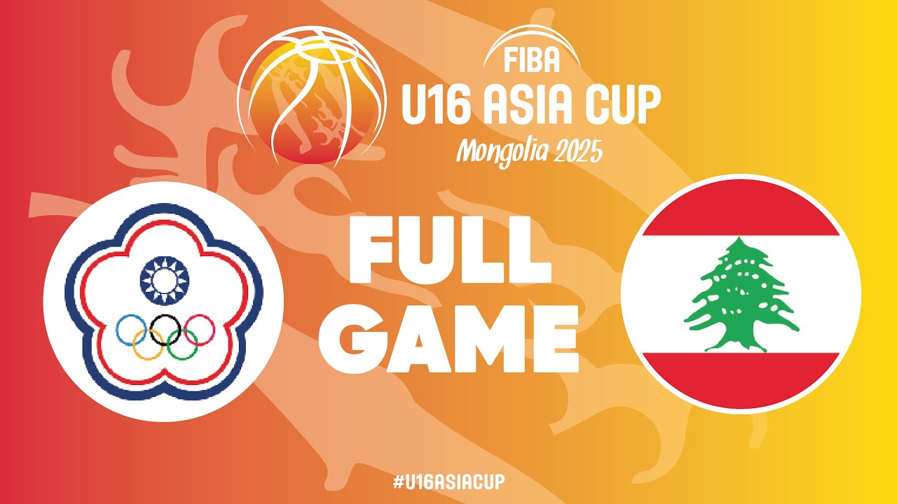 Qualif. to Quarter-Finals | Chinese Taipei v Lebanon | Full Basketball Game | FIBA U16 Asia Cup 2025