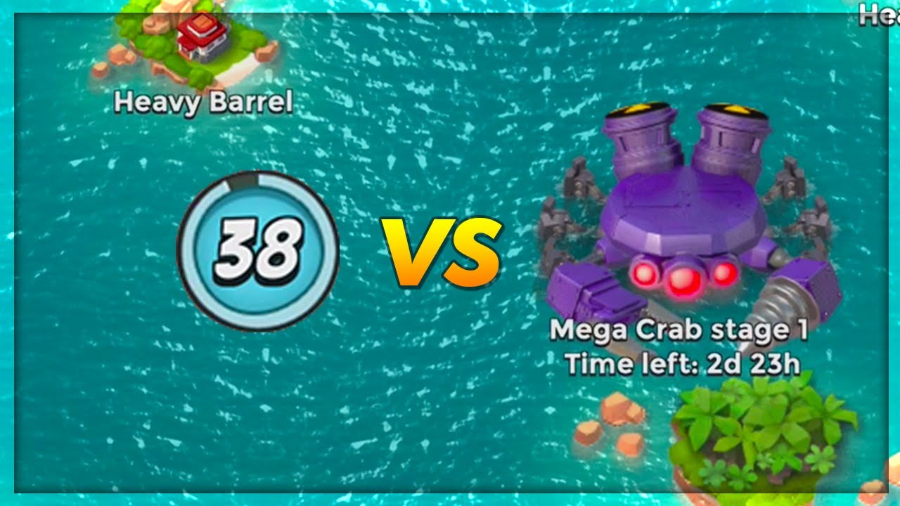 Boom Beach LOW Level Account vs Dr T Mega Crab Boss! (Stages 1-10)