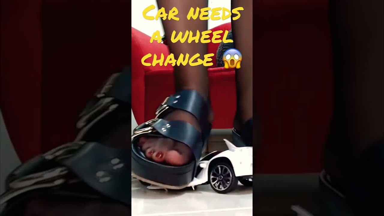 CAR wheel change Experiment High Heels Sandal Crushing Soft Things by Shoes! #Shorts #viral #crush