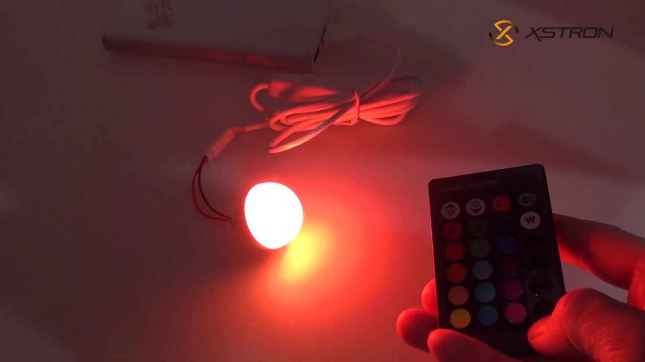 RGB Lights LED Bulb IR Remote USB Powered PCB-01