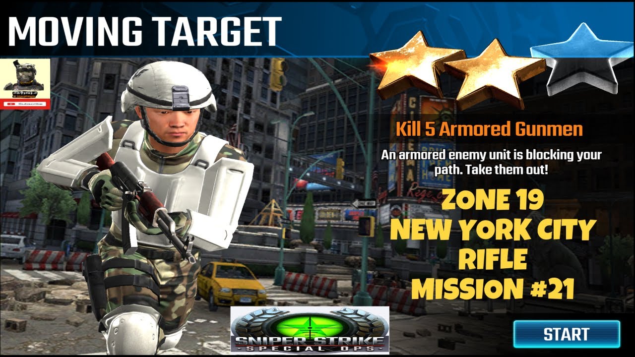 Campaign Zone 19 New York City Moving Target Rifle mission #21 Sniper strike : special ops