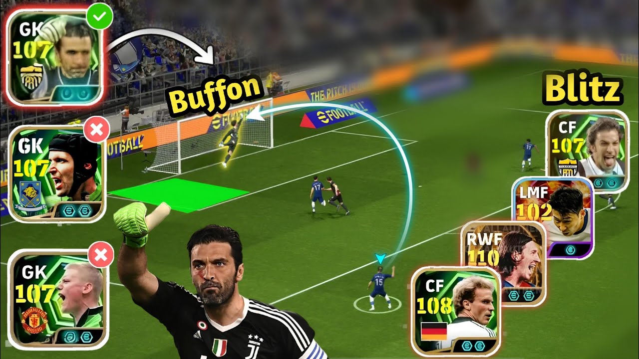 BUFFON 107 Epic Vs Blitz Curler 🤔 | NEW Buffon Better Than Cech + Schmeichel 🤔 BEST GK 🤔 efootball 