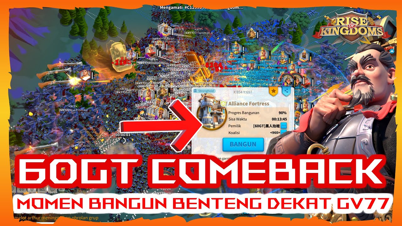 60GT COMEBACK NEKAT BANGUN BENTENG DEKAT GV77 !! WAR KVK KINGDOM TERKUAT ROK