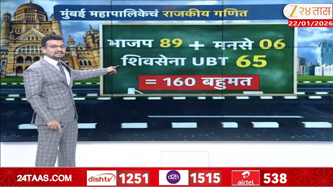 BMC Mayor Update | मुंबईत सत्तेसाठी राजकीय खिचडी होणार? मुंबई महापालिकेचं राजकीय गणित | Zee24Taas