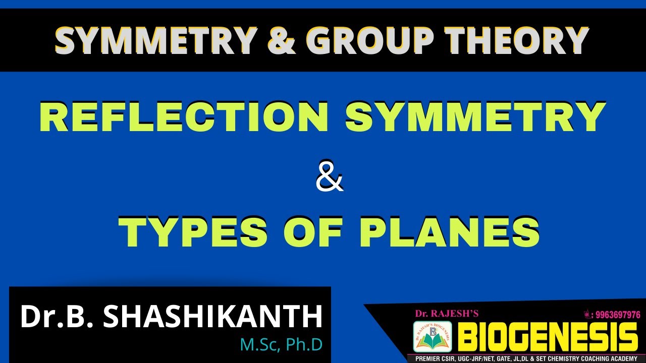 PLANE OF SYMMETRY | TYPES OF PLANES | GROUP THEORY | Dr.RAJESH'S BIOGENESIS CHEMISTRY ACADEMY - HYD