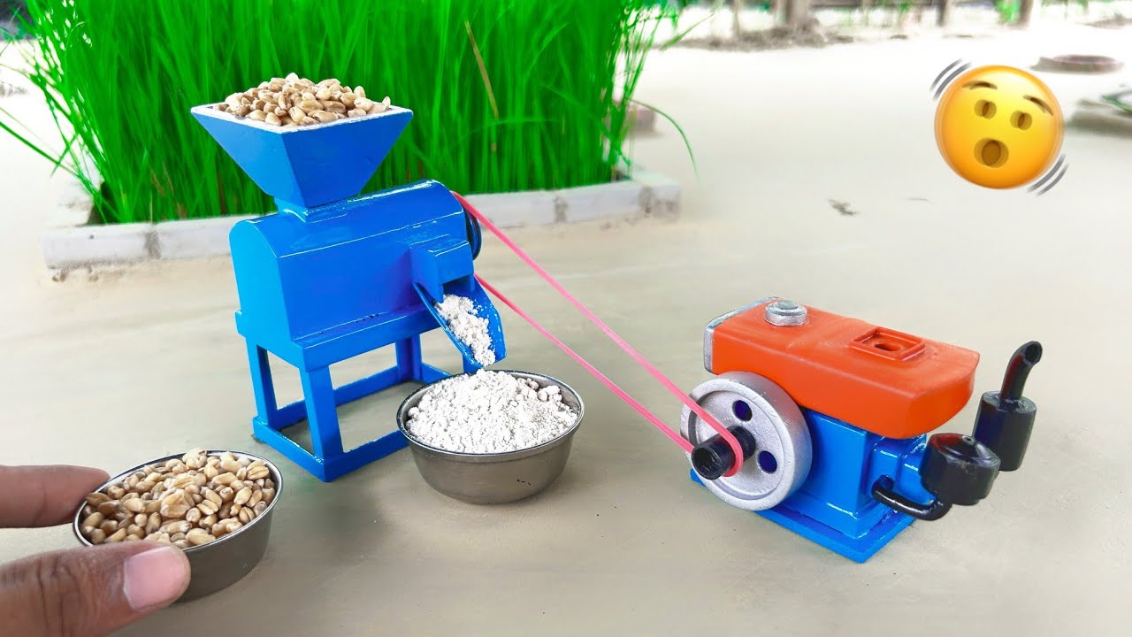 Mini Wheat Grinding Machine 😱 | Tiny Machine, Real Flour #scienceproject 