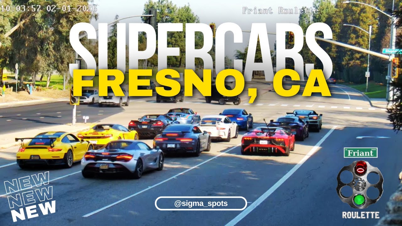 ABSOLUTE CHAOS IN FRESNO!! CRAZY SUPERCAR CONVOY AND LOUD REVS CAUGHT ON CAM💥| Friant Roulette LIVE🔴
