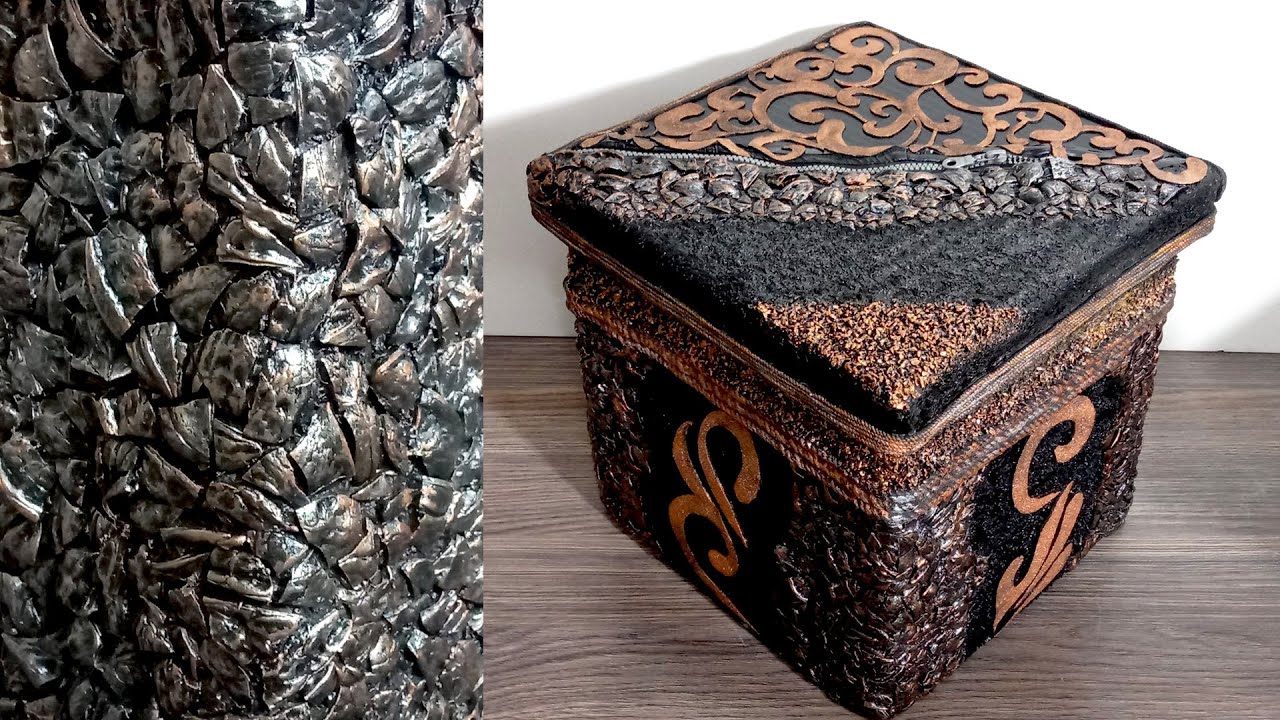DIY Box | Cement and Cloth Craft | Cardboard Box Decorate | Best out of waste | Box Craft Idea | Box
