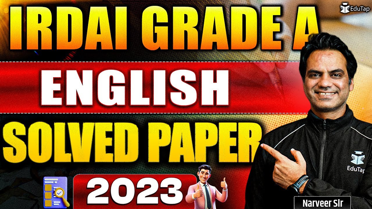 IRDAI Assistant Manager Previous Year Question Paper | IRDAI AM/Grade A Phase 1 English Solved PYQ
