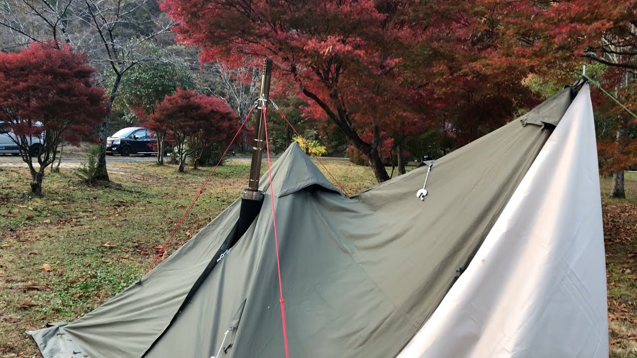[紅葉キャンプ］初めての薪ストーブ、本当、薪ストーブっていいね！これから冬キャンプが楽しみ！