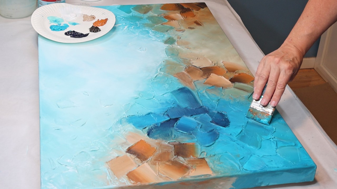 Textured Abstract Painting | Layering Texture, Acrylics & Gold Leaf