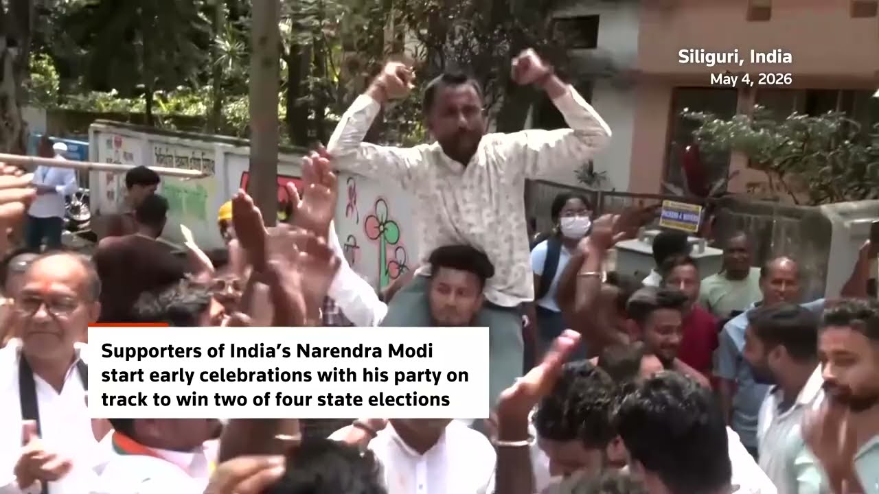Celebrations as Modi set to gain big in Indian state elections