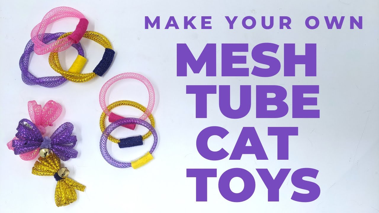 Make Your Own Mesh Tube Cat Toys in Minutes